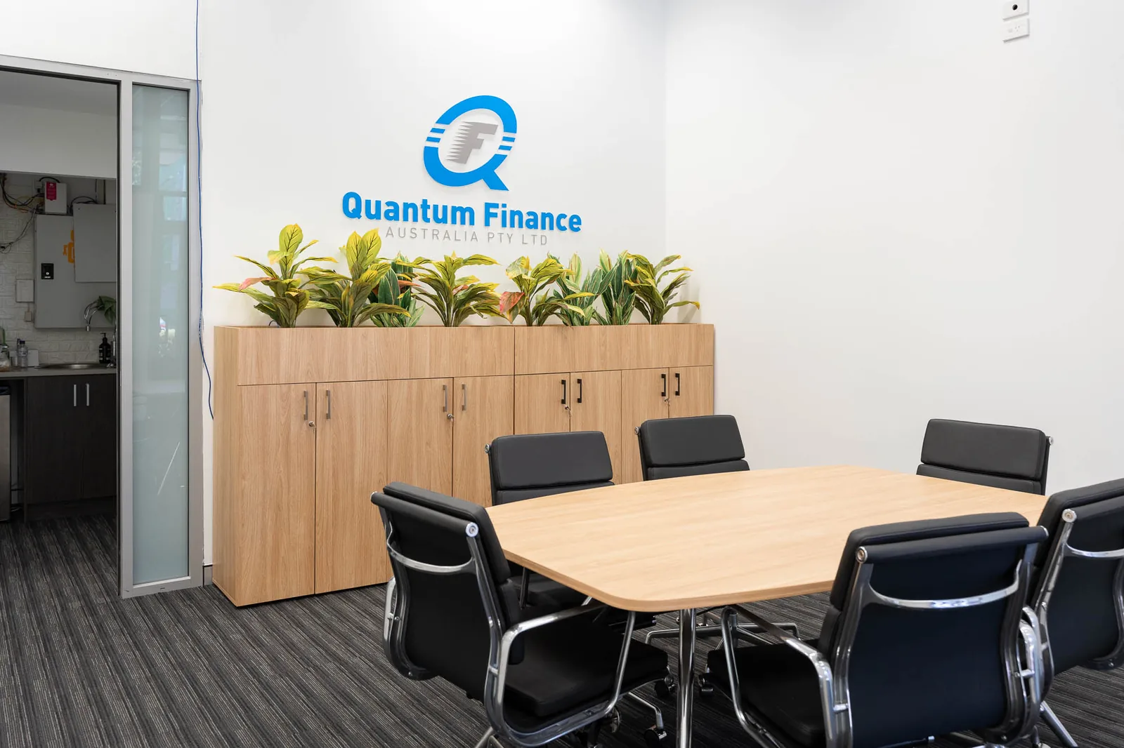 A meeting room at the Quantum Finance office in West Leederville
